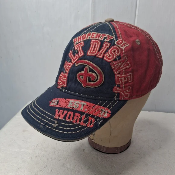 Disney Parks Kids Baseball Cap Embroidered Logo Red, Navy One Size - Picture 5 of 11